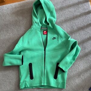 Nike Tech XL+ Kids Mint Green Zip-Up Hoodie